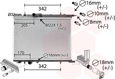 Van Wezel 40002300 - Радиатор, охлаждение двигателя autospares.lv