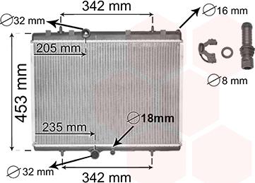 Van Wezel 40002249 - Радиатор, охлаждение двигателя autospares.lv