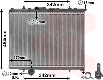 Van Wezel 40002247 - Радиатор, охлаждение двигателя autospares.lv