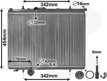 Van Wezel 40002210 - Радиатор, охлаждение двигателя autospares.lv