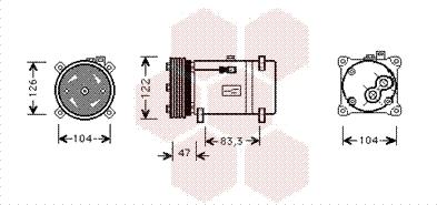 Van Wezel 4000K066 - Компрессор кондиционера autospares.lv