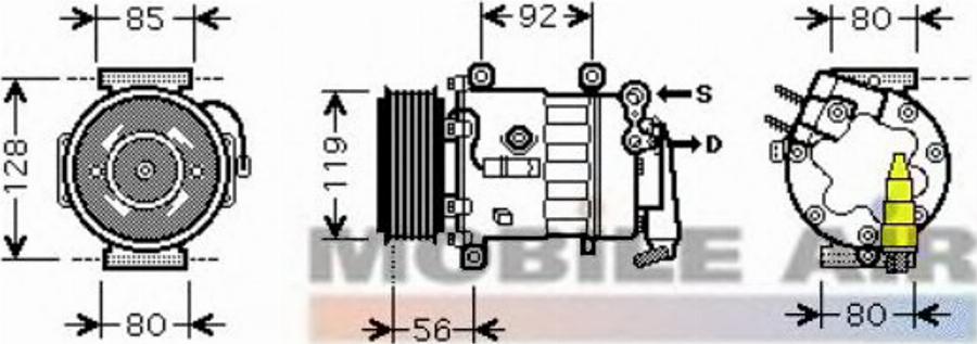 Van Wezel 4000K329 - Компрессор кондиционера autospares.lv