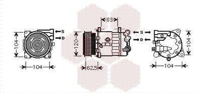 Van Wezel 4000K321 - Компрессор кондиционера autospares.lv