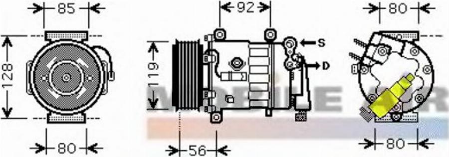 Van Wezel 4000K328 - Компрессор кондиционера autospares.lv