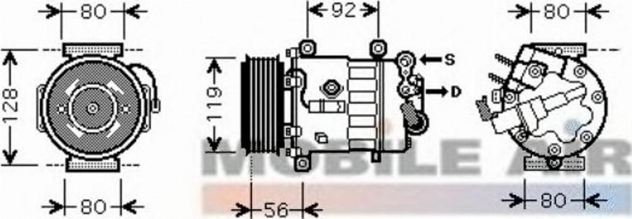 Van Wezel 4000K327 - Компрессор кондиционера autospares.lv