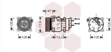 Van Wezel 4000K242 - Компрессор кондиционера autospares.lv