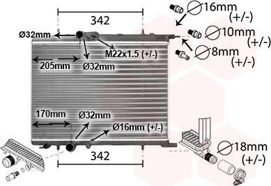 Van Wezel 40012300 - Радиатор, охлаждение двигателя autospares.lv