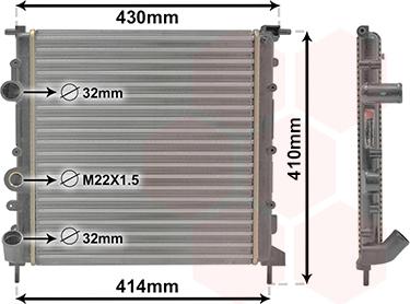 Van Wezel 43002260 - Радиатор, охлаждение двигателя autospares.lv