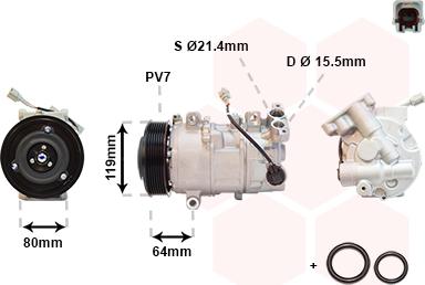 Van Wezel 4300K492 - Компрессор кондиционера autospares.lv