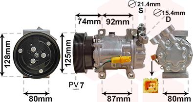 Van Wezel 4300K452 - Компрессор кондиционера autospares.lv