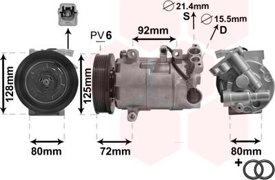 Van Wezel 4300K489 - Компрессор кондиционера autospares.lv