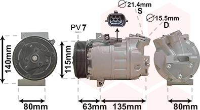 Van Wezel 4300K486 - Компрессор кондиционера autospares.lv