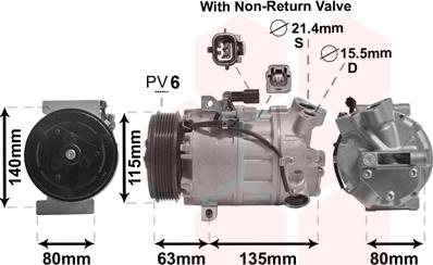 Van Wezel 4300K487 - Компрессор кондиционера autospares.lv