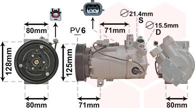 Van Wezel 4300K636 - Компрессор кондиционера autospares.lv