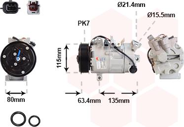 Van Wezel 4300K630 - Компрессор кондиционера autospares.lv