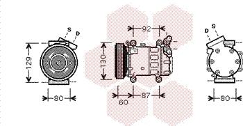 Van Wezel 4300K080 - Компрессор кондиционера autospares.lv