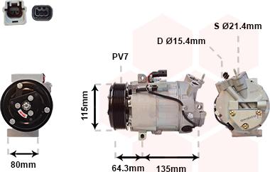 Van Wezel 4300K394 - Компрессор кондиционера autospares.lv