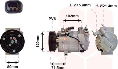 Van Wezel 4300K393 - Компрессор кондиционера autospares.lv