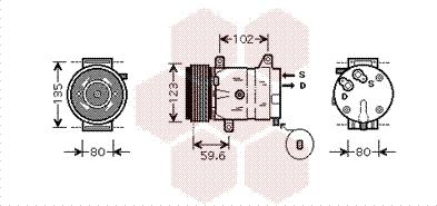 Van Wezel 4300K345 - Компрессор кондиционера autospares.lv