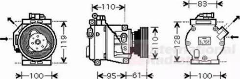 Van Wezel 4300K368 - Компрессор кондиционера autospares.lv