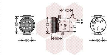 Van Wezel 4300K367 - Компрессор кондиционера autospares.lv