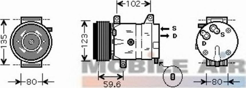 Van Wezel 4300K385 - Компрессор кондиционера autospares.lv