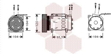 Van Wezel 4300K282 - Компрессор кондиционера autospares.lv