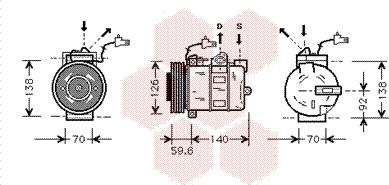 Van Wezel 4700K054 - Компрессор кондиционера autospares.lv