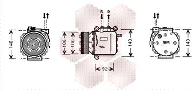 Van Wezel 4700K053 - Компрессор кондиционера autospares.lv