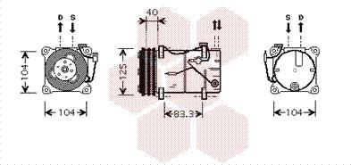 Van Wezel 5900K119 - Компрессор кондиционера autospares.lv