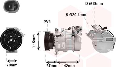 Van Wezel 5901K002 - Компрессор кондиционера autospares.lv