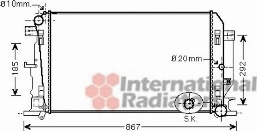 Van Wezel 58002282 - Радиатор, охлаждение двигателя autospares.lv