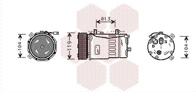 Van Wezel 5800K046 - Компрессор кондиционера autospares.lv