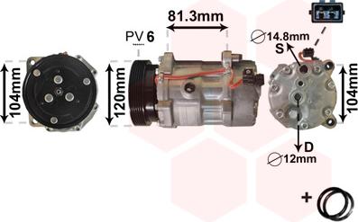 Van Wezel 5800K172 - Компрессор кондиционера autospares.lv