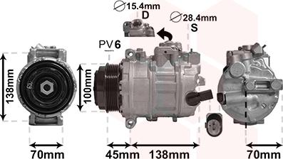 Van Wezel 5800K384 - Компрессор кондиционера autospares.lv