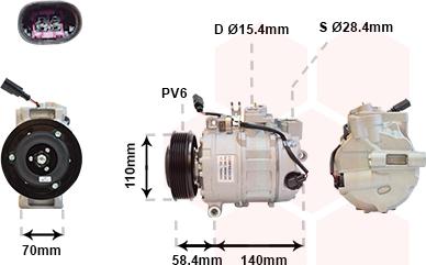 Van Wezel 5800K265 - Компрессор кондиционера autospares.lv