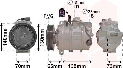 Van Wezel 5801K706 - Компрессор кондиционера autospares.lv