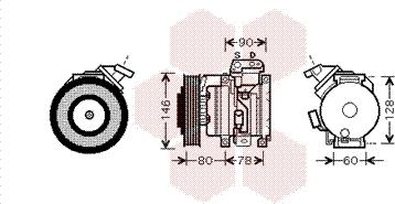 Van Wezel 5300K448 - Компрессор кондиционера autospares.lv