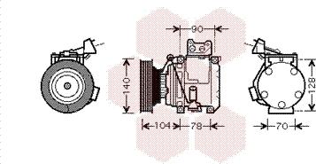 Van Wezel 5300K438 - Компрессор кондиционера autospares.lv