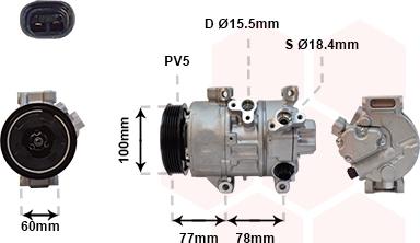 Van Wezel 5300K584 - Компрессор кондиционера autospares.lv