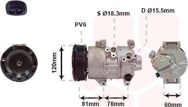 Van Wezel 5300K581 - Компрессор кондиционера autospares.lv