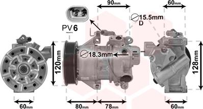 Van Wezel 5300K656 - Компрессор кондиционера autospares.lv