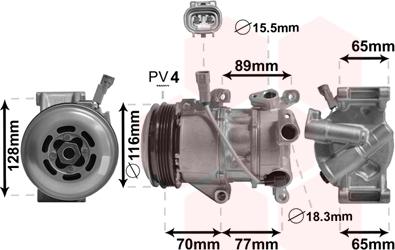 Van Wezel 5300K687 - Компрессор кондиционера autospares.lv