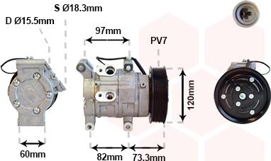 Van Wezel 5300K625 - Компрессор кондиционера autospares.lv