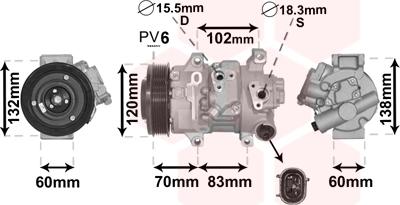 Van Wezel 5300K627 - Компрессор кондиционера autospares.lv