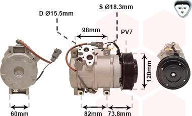 Van Wezel 5300K726 - Компрессор кондиционера autospares.lv