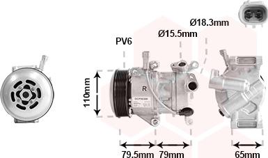 Van Wezel 5300K720 - Компрессор кондиционера autospares.lv