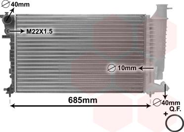 Van Wezel 09002108 - Радиатор, охлаждение двигателя autospares.lv