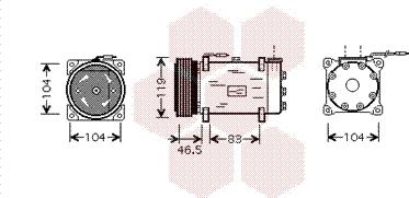 Van Wezel 0900K160 - Компрессор кондиционера autospares.lv