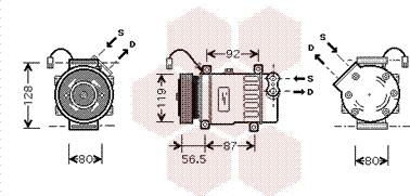 Van Wezel 0900K207 - Компрессор кондиционера autospares.lv